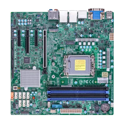 Материнская плата Supermicro X13SAQ, LGA1700, Intel Q670E, 4xDDR5 UDIMM, 8xSATA 6Gb/s, 1xM.2 PCIe 4.0, 1xPCIe 5.0 x16, 1xPCIe 4.0 x4, 1xPCIe 3.0 x4, 1xPCIe 3.0 x2, 1xVGA, 1xDVI-D, 1xHDMI, 1xDisplayPort, 2x 2.5Gb LAN, 2xUSB 3.2 Gen2 Type-A, 2xUSB 3.2 Gen2x2 Type-C, 2xUSB 2.0, S/PDIF, 7.1, microATX