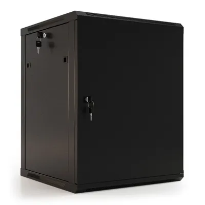 Шкаф Hyperline WR-TW-1245-SR-RAL9004, 12U, настенный, 600×450 мм, черный