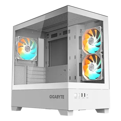 Корпус Gigabyte GB-C201PI, mATX, белый, 3×Fan, 2×USB 3.2