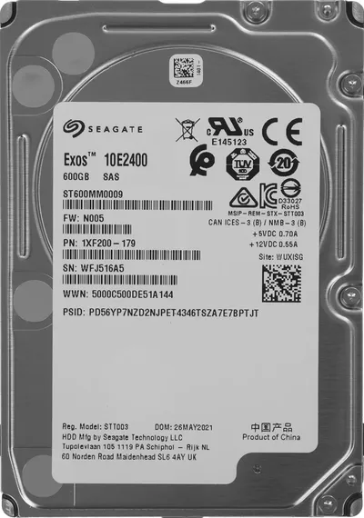 HDD Seagate ST600MM0009, SAS, 600ГБ, 2.5", 10K, 128МБ