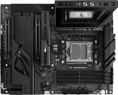 Материнская плата ASUS ROG CROSSHAIR X870E DARK HERO, AM5, AMD X870E, 4xDDR5, 4xSATA 6Gb/s, 5xM.2, 2xPCIe 5.0 x16, 1xHDMI, 2xDisplayPort, 1x10Gb LAN, 1x5Gb LAN, 11xUSB, 2x3.5 мм, 7.1, ATX