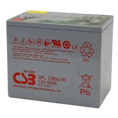 Аккумулятор CSB GPL12850 FR, 12В, 85Ач, AGM