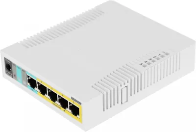 Коммутатор MikroTik CSS106-1G-4P-1S, 5×GbE, 1×SFP, PoE, desktop