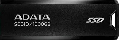 Внешний SSD A-DATA SC610-1000G-CBK/RD, 1000GB, USB 3.2 Gen2, 550/500 МБ/с