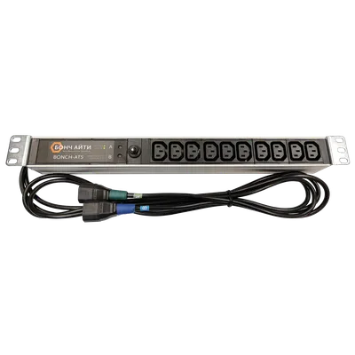 Блок розеток с АВР Bonch BONCH-ATS/PDU 8A-10C13-C14/C14, 10×C13, 8A, 1U