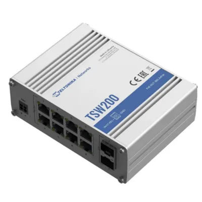 Коммутатор Teltonika TSW200000010, 8×1GbE PoE+, 2×SFP, неуправляемый