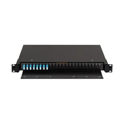 Кросс оптический NIKOMAX NMF-RP16LCUS2-TS-P1-1U-BK, 1U, 16 портов LC/UPC, SM