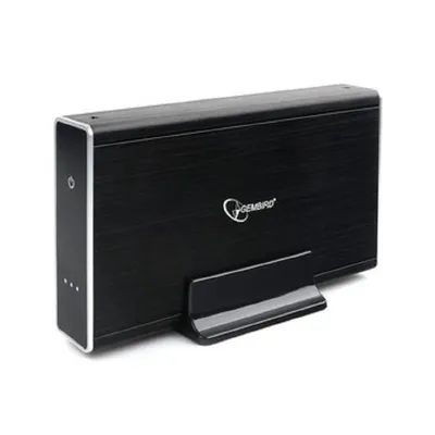 Внешний корпус 3.5" Gembird EE3-U3S-80, черный, USB 3.0, SATA, HDD/SSD, алюминий, сенсорная кнопка, блок питания