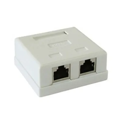Розетка Gembird NAS214, RJ-45, STP 5e, 2 порта, внешняя