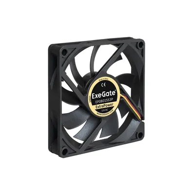 Вентилятор 12В DC ExeGate ExtraPower EP08015S3P (80x80x15 мм, Sleeve bearing (подшипник скольжения), 3pin, 2500RPM, 25dBA) <EX283374RUS>