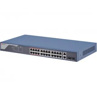 Коммутатор HiWatch SWT-1326P, 24×FE PoE, 2×Combo 1GbE RJ45/SFP, 370W