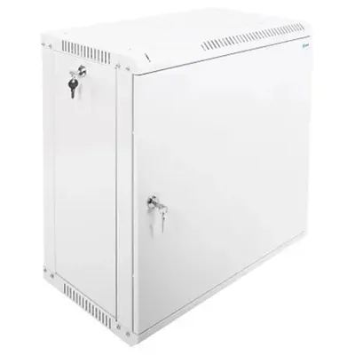 Шкаф коммутационный ЦМО ШРН-ЭКОНОМ (ШРН-Э-12.350.1) настенный 12U 600x350мм пер.дв.металл направл.под закл.гайки 85кг серый 300мм 15.39кг 180град. 608мм IP20 сталь