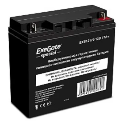 Аккумулятор ExeGate ES255177RUS, 12В, 17Ач, клеммы под болт M5