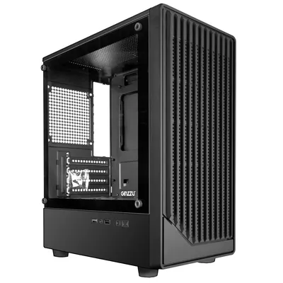 Корпус Ginzzu CL400, Mini Tower, mATX, без БП, черный