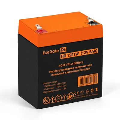 Аккумулятор ExeGate EX285950RUS, 12В, 5Ач, AGM