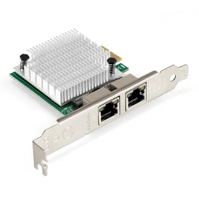 Сетевой адаптер ExeGate EX296210RUS, PCI-E x1 v2.0, 2×RJ45, 1GbE