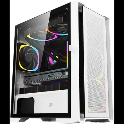 Корпус 1STPLAYER T4-WH-4FS7-W, TRILOBITE T4 MESH ARGB White, mATX, 4×120mm ARGB