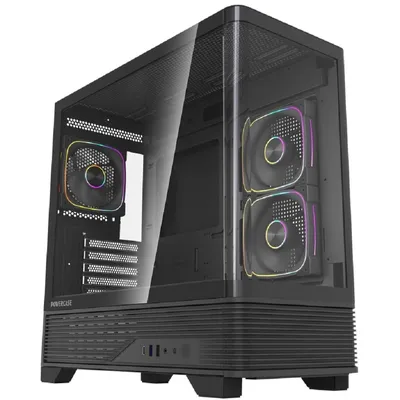 CVMM6B-A3 Корпус Powercase Vision Micro M6B, Curved Glass, Type-C, 3x 120mm ARGB PWM Fan, чёрный,  mATX  ()