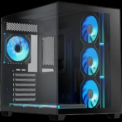 Корпус XASTRA QW500-7FM12A-C10-UC, ATX, Aquarium, Black