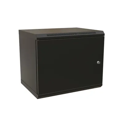 Шкаф настенный WRline WR-TW-1545-SR-RAL9004, 15U, 600×775×450 мм, черный
