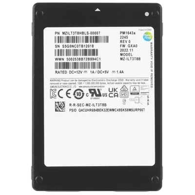 SSD Samsung MZILT3T8HBLS-00007, 3.84TB, SAS 12Gb/s, 2.5", 15mm, Enterprise