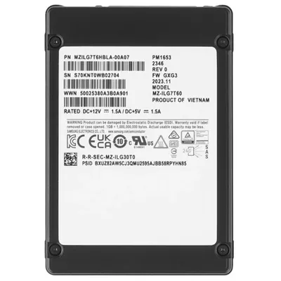 Твердотельный накопитель Samsung MZILG7T6HBLA-00A07, 7.68ТБ, SAS 24Gb/s, 2.5"