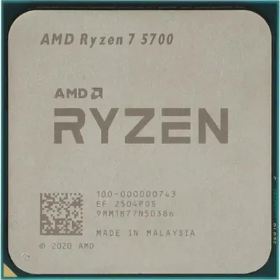 Центральный Процессор AMD RYZEN 7 5700 (Cezanne, 7nm, C8/T16, Base 3,70GHz, Turbo 4,60GHz, Without Graphics, L3 16Mb, Default TDP 65W, SAM4) OEM