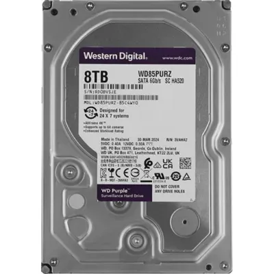 Жесткий диск Western Digital WD85PURZ, 8TB, Purple, SATA 6Gb/s, 3.5"