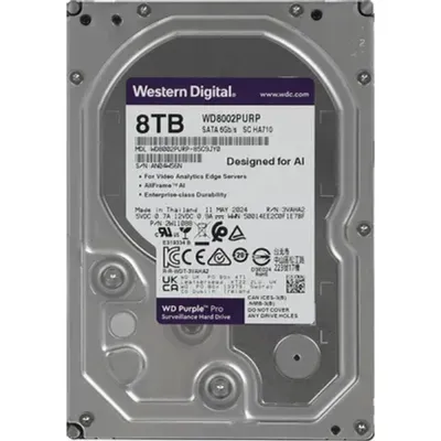 Жёсткий диск Western Digital WD8002PURP, 8ТБ, 3.5", SATA, 7200rpm