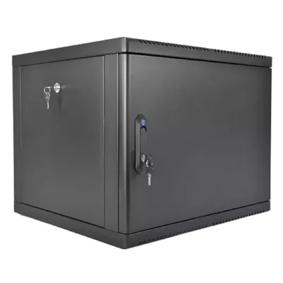 Шкаф коммутационный настенный ЦМО ШРН-М-9.650.1-9005, 9U, 19", металлическая дверь, чёрный