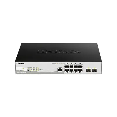 D-Link DGS-1210-10P/ME/B1A Управляемый L2 коммутатор с 8 портами 10/100/1000Base-T и 2 портами 1000Base-X SFP (8 портов PoE 802.3af/at, PoE-бюджет 78 Вт)