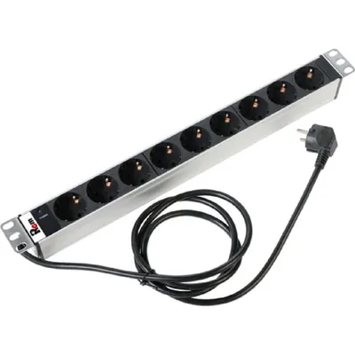 Блок розеток ЦМО R-16-9S-I-440-1.8, 16А, 9×Schuko, 1U, 1.8м