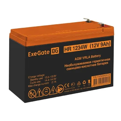 Батарея Exegate EX285953RUS, HR 1234W, 12В, 9А/ч