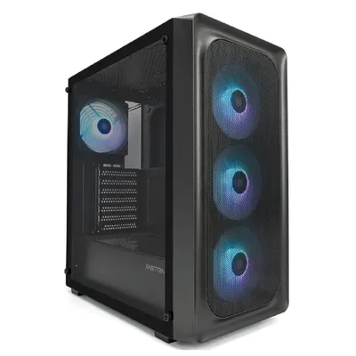 Корпус XASTRA A407-4FC12A, ATX, Mesh, стекло, 4×120мм ARGB