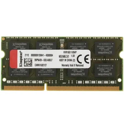 Оперативная память Kingston KVR16S11/8WP, DDR3, 8ГБ, 1600МГц, SO-DIMM