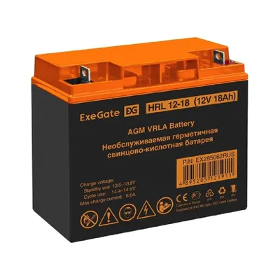 Аккумулятор для ИБП ExeGate EX285662RUS, 12В, 18Ач