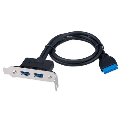 CC-USB3-RECEPTACLE-LP Планка USB 3.0  на заднюю панель низкопрофильная Cablexpert CC-USB3-RECEPTACLE-LP,  2 порта USB