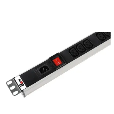 REM Вертикальный блок розеток Rem-16 с выкл., 10  Shuko, 10 C13, вход IEC 60320 C20 16A, алюм., 33-38U (R-16-10S-10C13-V-1420)