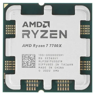 Центральный Процессор AMD RYZEN 7 7700X OEM (Raphael, 5nm, C8/T16, Base 4,50GHz, Turbo 5,40GHz, RDNA 2 Graphics, L3 32Mb, TDP 105W, SAM5)