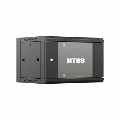Шкаф настенный NTSS NTSS-W9U6045GS-2BL, 9U, 19", 600×450×500 мм, стекло, черный