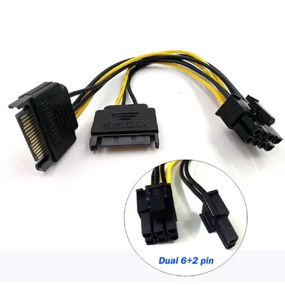 Переходник питания ORIENT C588, 2×SATA 15pin → 8pin (6+2)