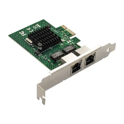 Сетевой адаптер ExeGate EX293452RUS, PCI-E x1, 2×RJ45, 1GbE