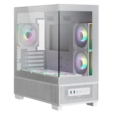 Корпус ПК XASTRA Q500M-6FM12A-C10-UC-WH, mATX, 6×120мм ARGB PWM