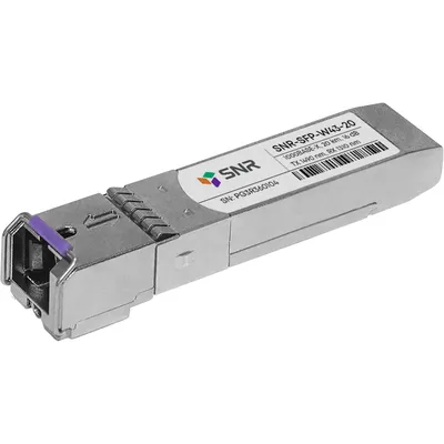 SNR SNR-SFP-W43-20 Одноволоконный модуль, SFP WDM 1000Base-BX, разъем SC, рабочая длина волны Tx/Rx: 1490/1310нм, дальность до 20км (12dB), с поддержкой функции DDM