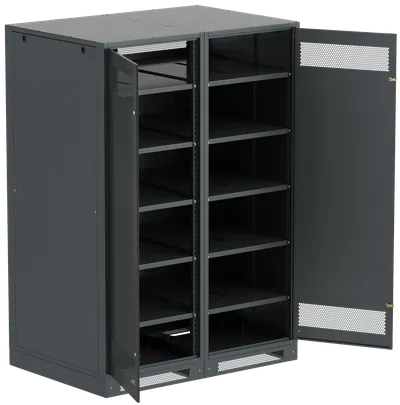 Шкаф LINEA B (пустой) 2000х1400х950мм двустворчатая металлическая дверь черный