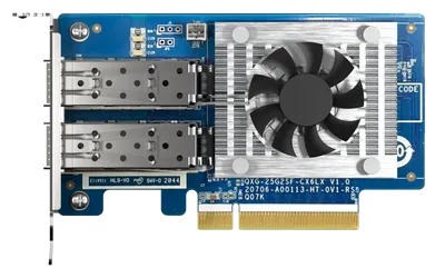 Сетевая карта QNAP QXG-25G2SF-CX6, 25GbE, SFP28, 2-port, PCIe 4.0 x8
