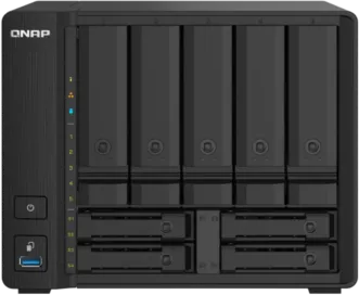 Сетевое хранилище без дисков/ SMB QNAP TS-932PX-4G 9-Bay NAS, 5 x 3.5" and 4 x 2.5" drive slots, Alpine AL324 ARM quad-core 1.7GHz, 4 GB DDR4 (1x 4 GB) up to 16 GB (1 x 16 GB), 2 x 10GbE  SFP+, 2 x 2.5 GbE LAN