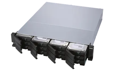 Полка расширения сетевого хранилища без дисков/ SMB QNAP TL-R1200S-RP SATA 6GB/s JBOD storage enclosure, 12-tray 3,5"/2,5" w/o HDD, 3 x SFF-8088, 2 PSU. Rackmount. W/o rail kit RAIL-B02
