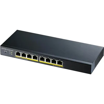 GS1900-8HP-EU0103F - Smart L2 Gigabit PoE Switch Zyxel GS1900-8HP, 8xRJ-45: 1G PoE+, 70W PoE budget, desktop, fanless