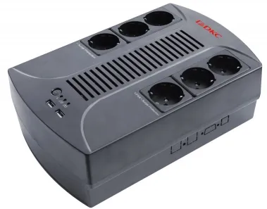 Линейно-интерактивный ИБП ДКС серии Info PDU, 600 ВА/360 Вт, 1/1, 6xSchuko,  USB для зарядки (2), USB + RJ11, 1x7Aч
